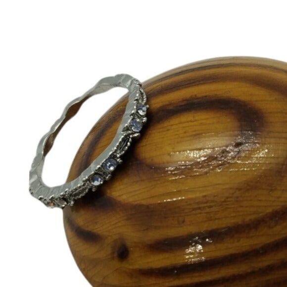 Dainty cz crystal sparkle ring size 7‎